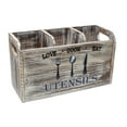 thumbnail image 3 of Organizador de utensilios de cocina, caja portátil para cubiertos (cuchara, tenedor, etc.) de madera Marrón, 3 of 9