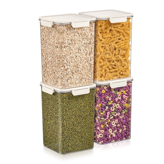 Sorbus 4-Pack Tall Square Airtight Food Storage Containers – Clear Stackable Pantry