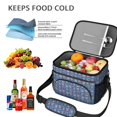thumbnail image 5 of Football Text Blue Pattern Insulated Lunch Box for Women Men, Medium Leakproof Cooler Bag with Adjustable Strap, 10"x6.7"x8", 5 of 6
