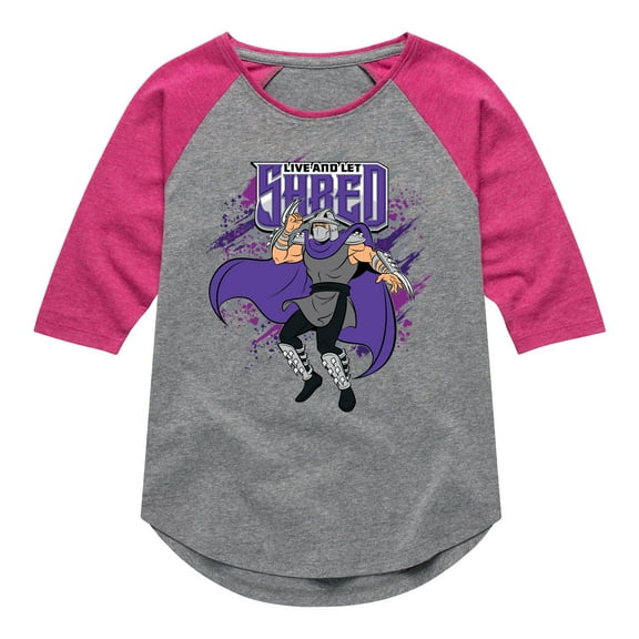 Teenage Mutant Ninja Turtles -Live And Let Shred - Toddler & Youth Girls Raglan Graphic T-Shirt