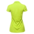 thumbnail image 3 of A2Y Women's Basic Casual 4-Button Junior-Fit PK Ring Spun Cotton Pique Polo Shirt Neon Yellow M, 3 of 6