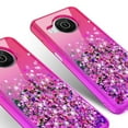 thumbnail image 4 of Nokia X100 Liquid Glitter Case Cover with Tempered Glass for Phone Case for Nokia X100 - Hot Pink/Purple, 4 of 5