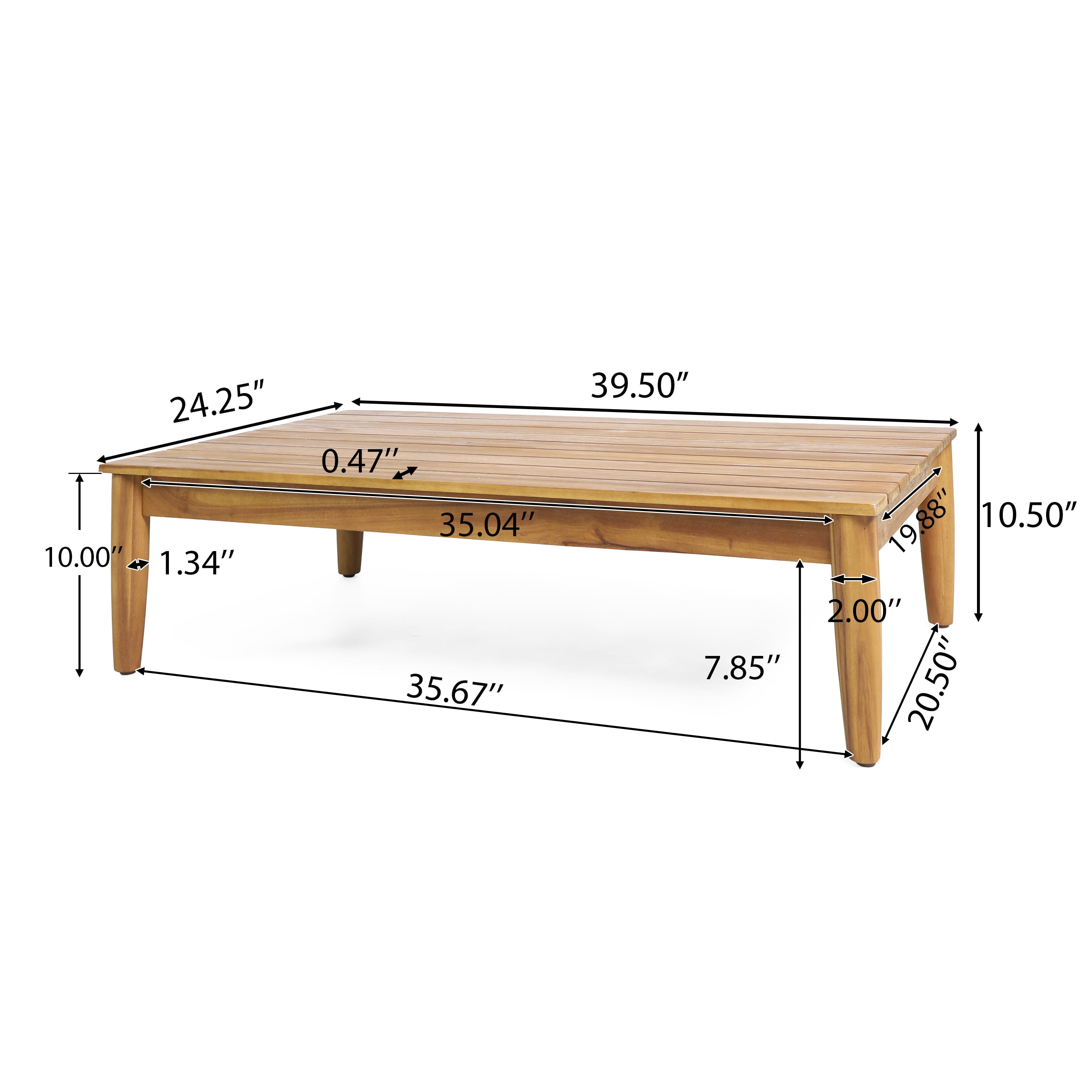 Ottawa Outdoor Acacia Wood Coffee Table, Teak