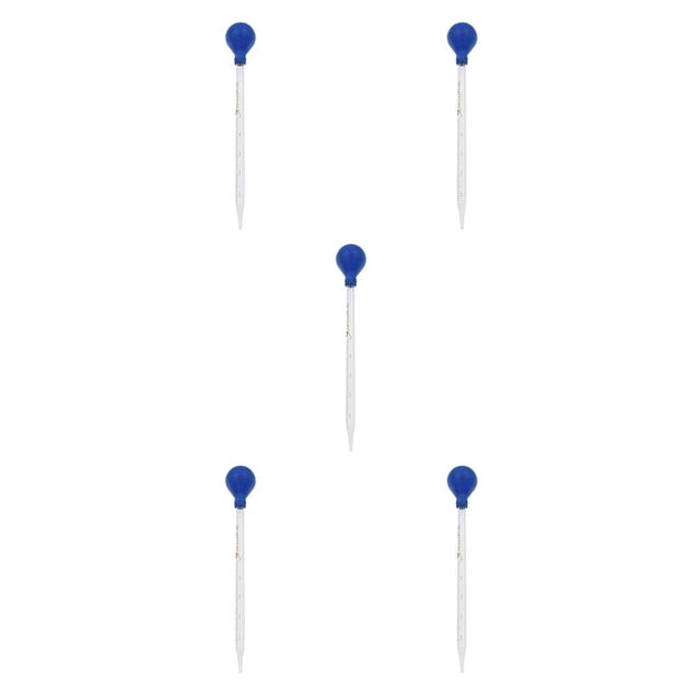 Xingzhi Dropper Reusable Portable Test Essential Oils Water Transfer Rubber Head Scale Pipette 5ml School Laboratory Accuracy 1Pc 5Set