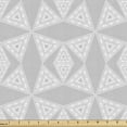 thumbnail image 1 of Geometric Fabric by the Yard, Muted Toned Illustration of Concentric Triangles in Greyscale Color Tones, Decorative Upholstery Fabric for Sofas and Home Accents, Pale Taupe Pearl by Ambesonne, 1 of 5