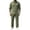 Army Green, variant on Delconic Mens Casual Cotton Linen Two Piece Set Long Sleeve Collared Pullover Top and Drawstring Straight Leg Pants Outfit Army Green L