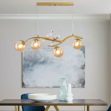 Modern Ceiling Pendant Lighting Nordic 2-Birds Hanging Lights 4-Light Chandeliers Without Bulb