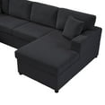 thumbnail image 6 of Oversized Sectional Sofa 115.3" U-Shaped Sofa with a Chaise Lounge and Three Soft Throw Pillows for Living Room (Black), 6 of 12