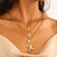 thumbnail image 1 of Fashionable Three-Layer Pearl Starfish Pendant Shell Necklace, 1 of 10