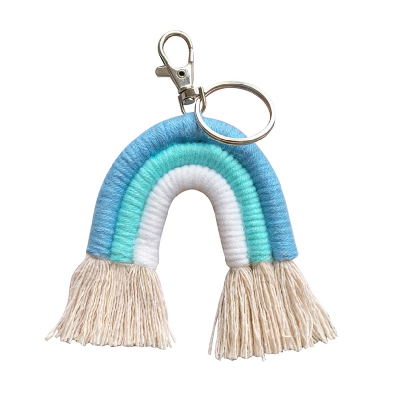 CHICIEVE Mini Macrame Keychain Kit - 4 Boho Style Keychains With Tassels & Silver Clasps, Handmade