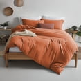 thumbnail image 1 of Soft Duvet Cover - 100% Washed Microfiber Rust Comforter Cover Set 3 Pieces, 1 of 7