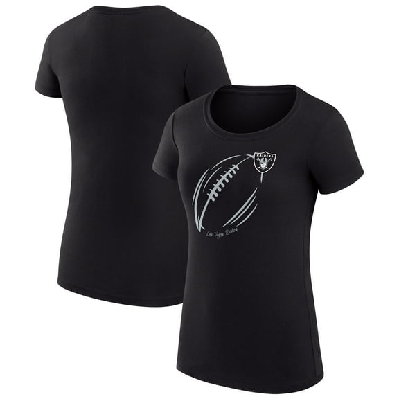 Women's G-III 4Her by Carl Banks Black Las Vegas Raiders Super-Slim Fit Lightweight Subtle Football T-Shirt