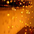 thumbnail image 4 of Luces de Halloween 3D tipo Jack-o-Lantern, 4 m, 40 LED, cadena de luces naranjas a pilas para fiestas de Halloween en interiores, otoño, cosecha al aire libre y decoraciones de Acción de Gracias., 4 of 5
