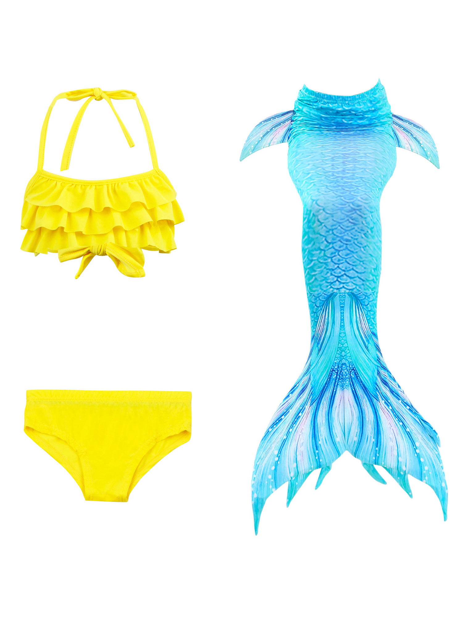 Kids Girl Swimmable Mermaid tail Monofin Mono Fin Flippers Swimming Costume TZ2 