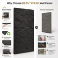 thumbnail image 6 of BEAUTYPEAK 4PCS 48"x 24" 3D Wall Decor Wall Panels Faux Stone Siding, Carbon Black, 6 of 8