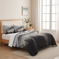 thumbnail image 5 of Twin Quilt Set 68''x86'', National Parks Lightweight Summer Bedspread Coverlet Set with 2 Pillow Shams, Canadian Smokey Mountain Cliff Idyllic Breathable All Season Quilt Bedding for Dorm/Bedroom, 5 of 9