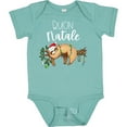 thumbnail image 3 of Inktastic Buon Natale Cute Christmas Sloth in Santa Hat with Lights Boys or Girls Baby Bodysuit, 3 of 5