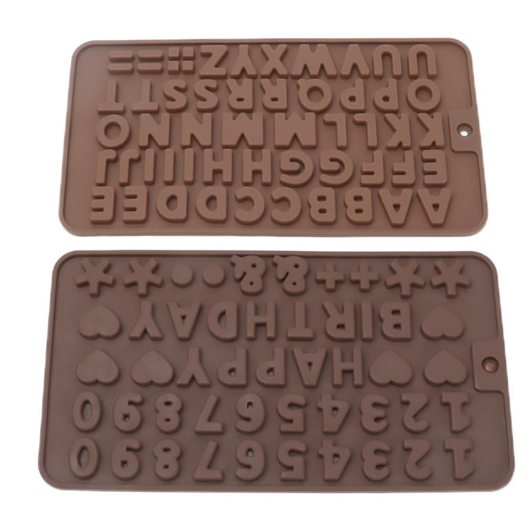 6 Pcs Silicone Letter Mold Reusable Number Chocolate Molds For Birthday  Cake Decorations Party