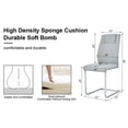 thumbnail image 4 of Dining Living Room Chairs Upholstered Chair with Silver Metal Legs,  Modern Meeting  Side Chairs with Faux Leather Padded Seat, for Kitchen, Meeting Room, Living, Bedroom, Dining Room, Set of 6, 4 of 7
