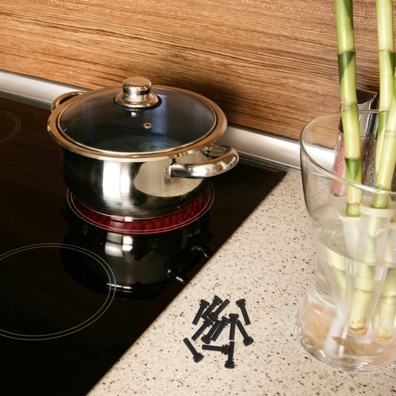 IBASETOY 12pcs Stove Grate Bumpers Black Rubber Easy to Clean for Home Kitchen