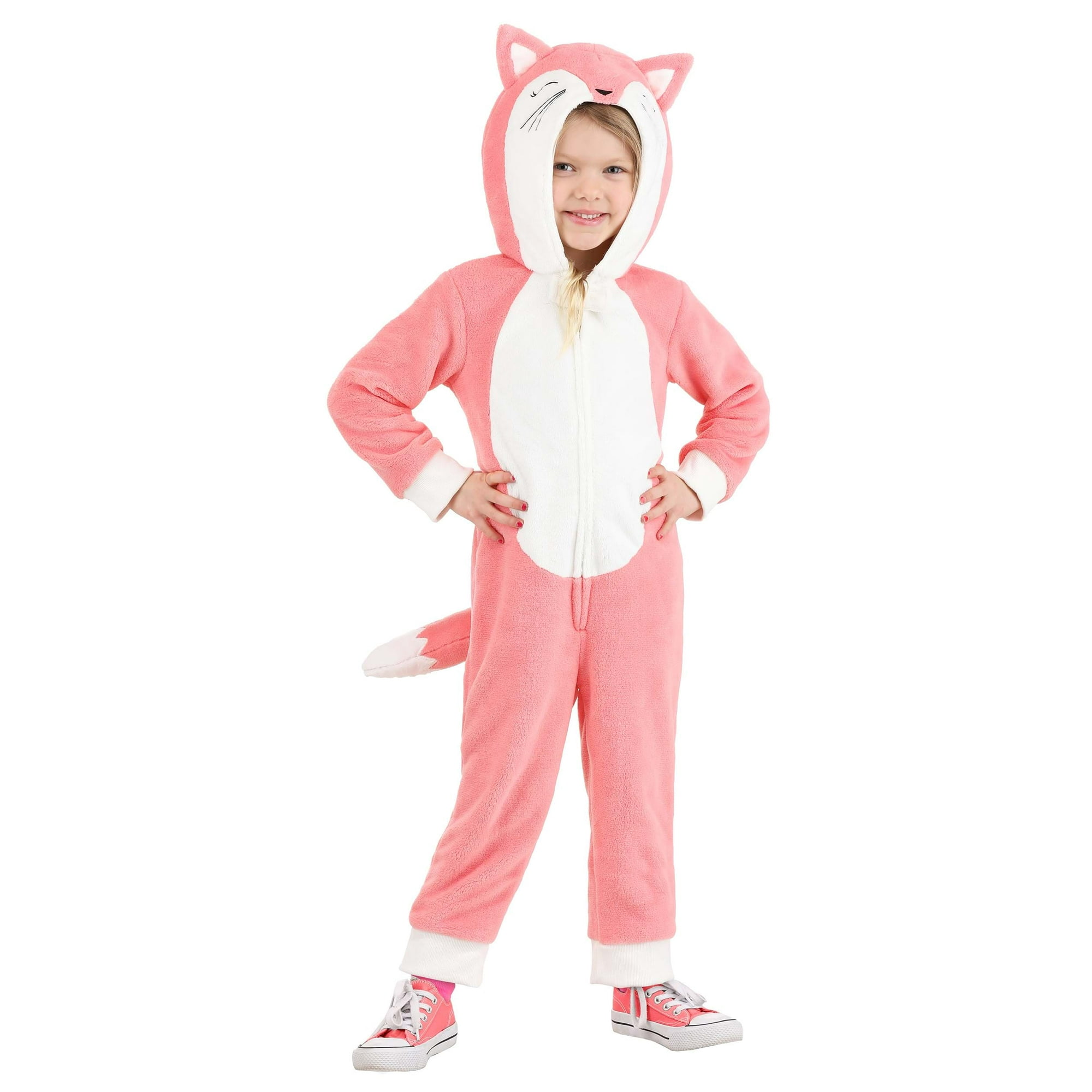Girl s Toddler Pink Fox Onesie Costume Walmart