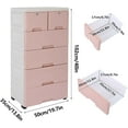 thumbnail image 3 of 6 Drawer Dresser Tall Plastic Drawer Dresser Vertical Dresser Storage Tower Storage Cabinet Closet Chest Drawers Organizer for Bedroom, Living Room, Entryway, Closets Easy Pull W/Wheels (Pink), 3 of 18