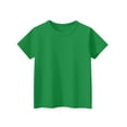 thumbnail image 4 of Inglocry Girls Shirts Short Sleeve Soft Cotton Basic T-Shirts Crew Neck Plain Tees Tops Clothes for Kids 5-14 Green 160, 4 of 8