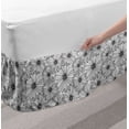 thumbnail image 2 of Floral Bed Skirt, Monochrome Design Hand Drawn Abstract Flowers on a Plain Background, Elastic Bedskirt Dust Ruffle Wrap Around for Bedding Decor, 4 Sizes, Charcoal Grey and White, by Ambesonne, 2 of 2