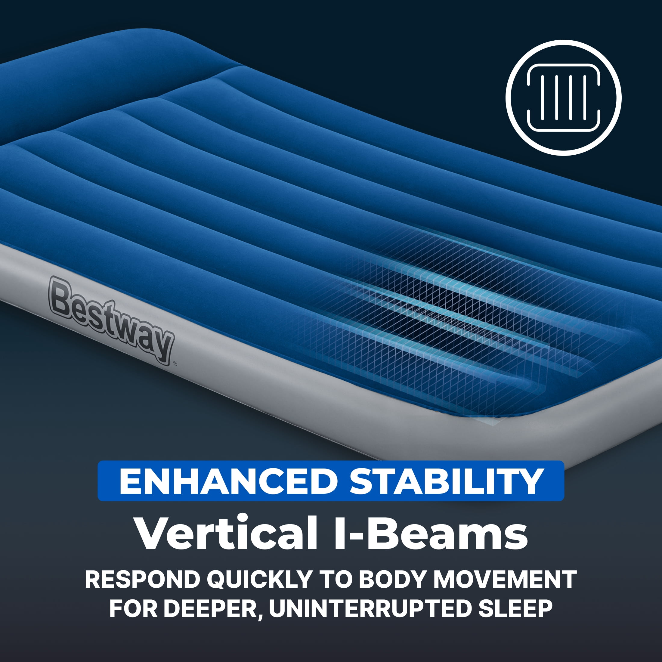 Bestway SleepSupport Twin Air Mattress 12” with Built-in AC Pump