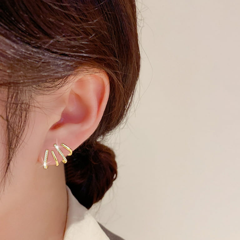 Jewelry Needle Earrings For Girl Wrap Stud Ear For Women Earring Stud Ear s  Hoop Earrings Trendy Minimalist y Ear Wrap Piercing Studs Earrings 