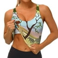 thumbnail image 4 of Haiem African Women Pattern Womens Sports Bra - U Neck Padded Low Impact Yoga Bra Workout Crop Top Gym Moisture-Wicking Workout Vest -Large, 4 of 9