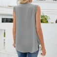 thumbnail image 5 of Wycnly Womens Tank Tops Sexy Lace Trim Solid Lightweight Chiffon Tunic Tee Tops Summer Fashion Plain V-Neck Sleeveless Shirts Blouse Gray XXL, 5 of 5