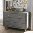thumbnail image 3 of Baxton Studio Jonesy Mid-Century Linen Upholstered 6-Drawer Dresser, Multiple Colors, 3 of 5