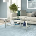thumbnail image 6 of Henn&Hart 45" Satin Nickel Finish Metal/Glass Coffee Table, 6 of 8