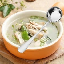 JingChun 1-Piece Round Soup Spoons, Stainless Steel Bouillon Spoon