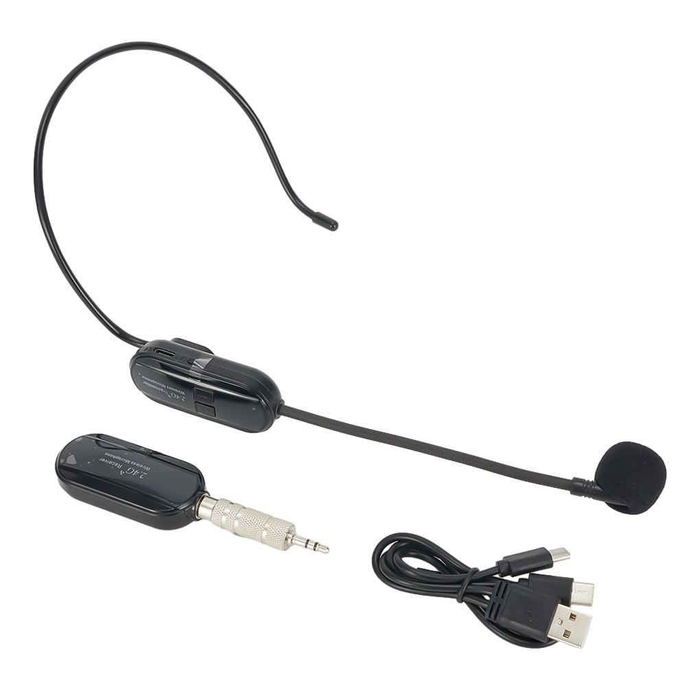 2.4G Wireless Microphone Headset 160FT Range Headset Mic For Voice Amplifier Speaker Karaoke Computer Teaching Meeting Yoga Sing