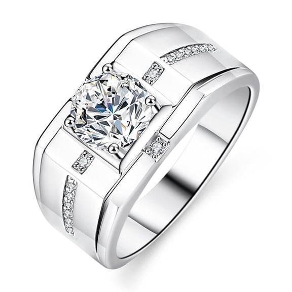 3/5 Carat Moissanite Rings for Men Engagement Ring Mens Diamond Wedding Bands 18K Sterling Silver Moissanite Promise Rings Moissanite Jewelry for Men