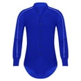 thumbnail image 3 of Jowowha Men's Shiny Rhinestones Latin Tango Dance Shirt Leotard Ballroom Modern Dancewear Blue S, 3 of 7