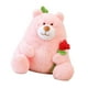 thumbnail image 1 of Oso de peluche, peluches divertidos con rosa, lindo peluche para el hogar rosa 25cm, 1 of 9