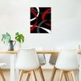 thumbnail image 2 of Red Abstract Wall Art, Black White and Gray Geometric Pattern Canvas Wall Art, Modern Minimalist Framed Wall Art for Living Room Bathroom Bedroom Kitchen Ready to Hang, 8X10 Inches, 2 of 7