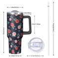 thumbnail image 2 of 40oz Pioneer Flower Floral Print Pattern Insulated Tumbler with Handle, BPA-Free Leak Proof Lid and Straws, Double Wall Vacuum, Hot 12h/Cold 34h, 2 of 6