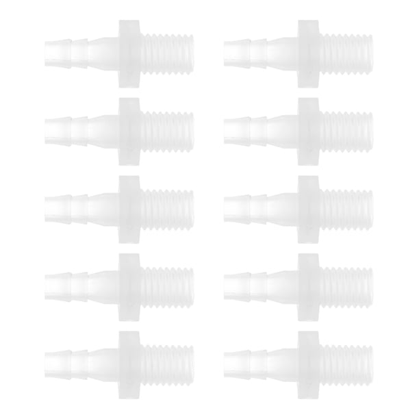Conectores de adaptador de rosca externa M10 de 15/64" de barbilla de plástico Unique Bargains, 10 piezas