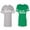 Men Heather / Women Green, variant on Groom & Bride Unisex Couple Matching Cotton Jersey style T-Shirt Contrasting stripes on sleeves (Men Heather / Women Black) (Men S / Women S)