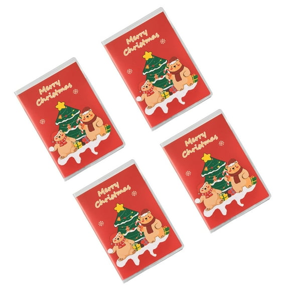 4Pcs Pocket Notebook Christmas Holiday Themed Notebooks for StudentAdu1tSmall Notepads Journal 128Pages Lined Paper
