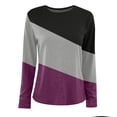 thumbnail image 4 of Taqqpue Women's Plus Size Color Block Long Sleeve Tunics Tops Oversized Sweatshirts Casual Crew Neck Shirts Loose Fit Pullover Blouses, 4 of 5