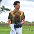 thumbnail image 3 of Goofa Sunflower Meditating Cat Print Mens Polo Shirts Quick Dry Short Sleeve Golf T Shirt Performance Moisture Wicking Casual Workout-3X-Large, 3 of 6