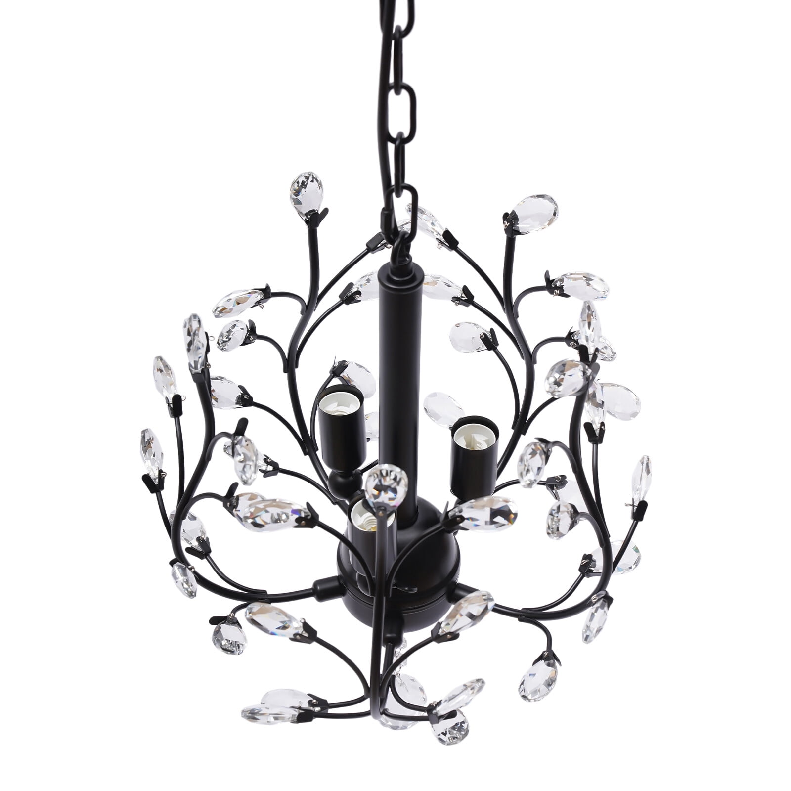 Vintage 3 Light Small Crystal Chandelier Fixture Pendant Hanging Lamp Kitchen
