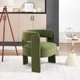 thumbnail image 5 of S-HOME Mid-Century Modern Velvet Accent Chair  with Wooden Legs for Living Room, Bedroom, Office Decor, Green, 5 of 11