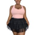 thumbnail image 4 of Littleforbig Women's Mesh Tulle Puffy Petticoat Tutu Ballet Bubble Short Ballerina Skirt Black 2XL, 4 of 5