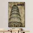 thumbnail image 3 of wall26 Canvas Print Wall Art Retro Wood Panel Leaning Tower of Pisa Architecture &amp; Maps Landmarks Digital Art Modern Art Decorative Scenic Urban Bohemian for Living Room, Bedroom, Office - 16&quo, 3 of 5